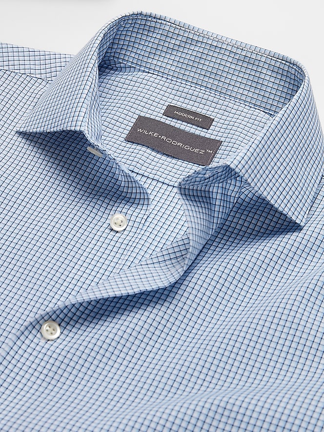 Wilke-Rodriguez Modern Fit Mini Grid Dress Shirt