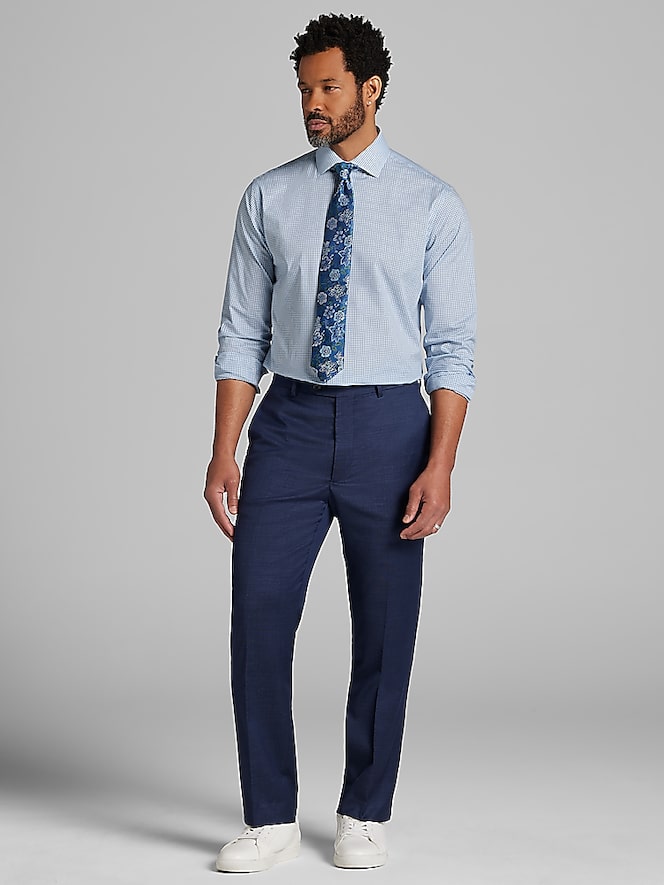 Wilke-Rodriguez Modern Fit Mini Grid Dress Shirt