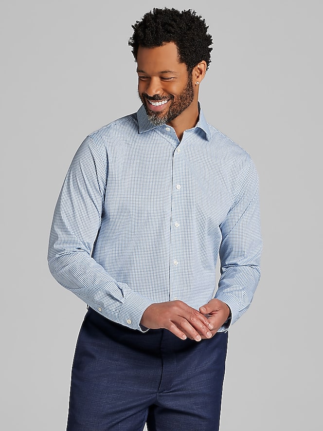 Wilke-Rodriguez Modern Fit Mini Grid Dress Shirt
