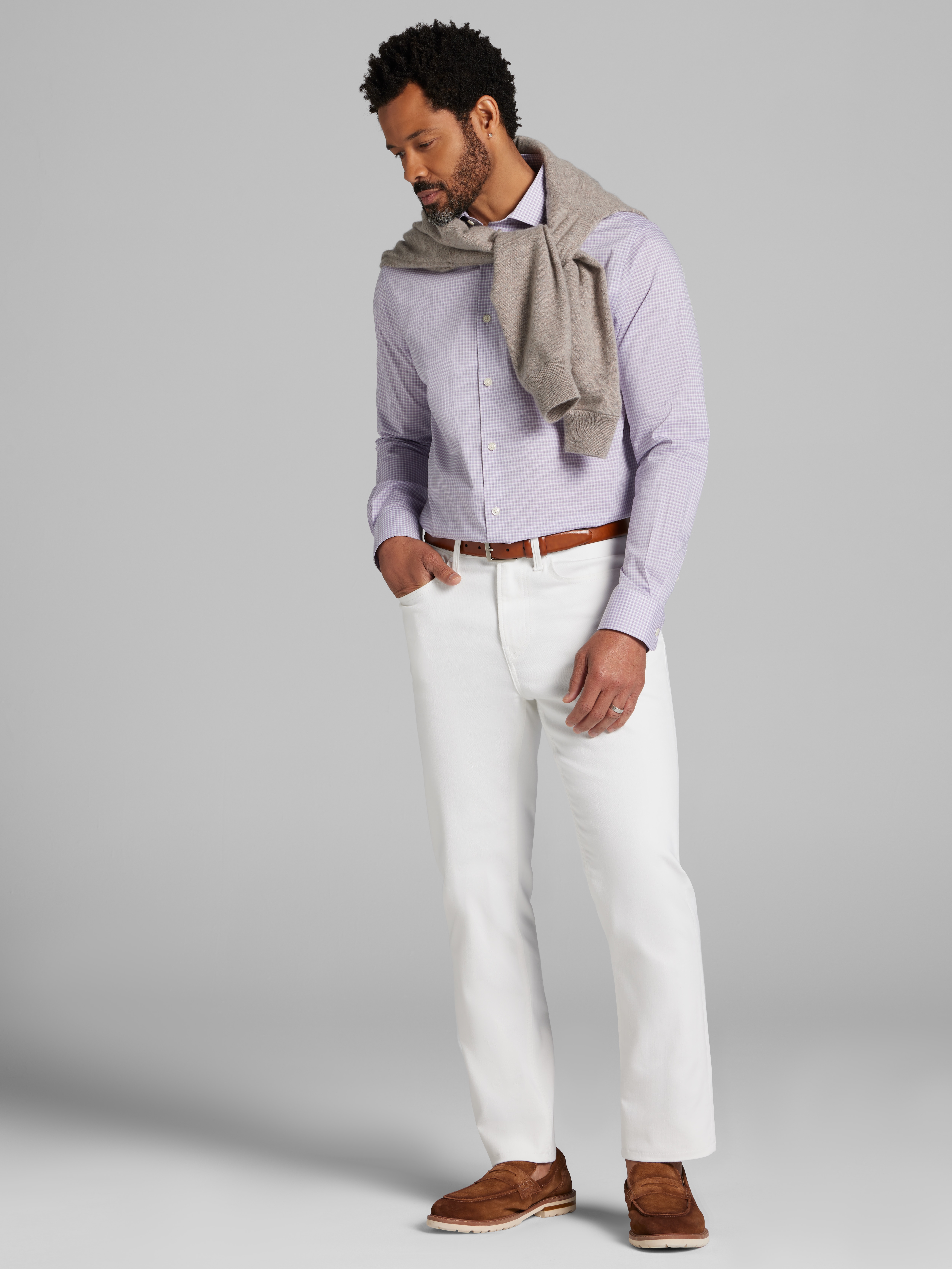 Modern Fit Check Dress Shirt