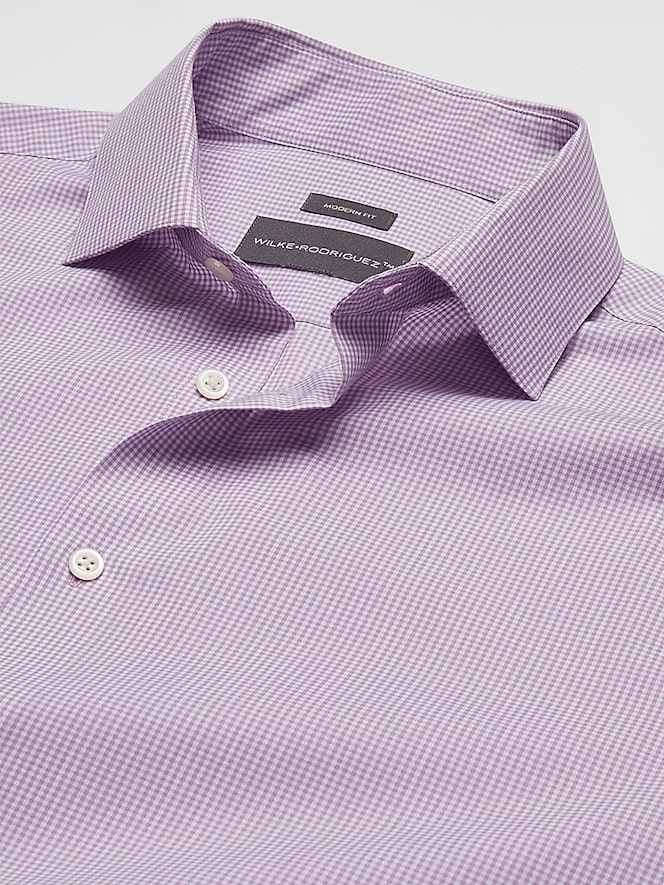 Wilke-Rodriguez Modern Fit Gingham Dress Shirt