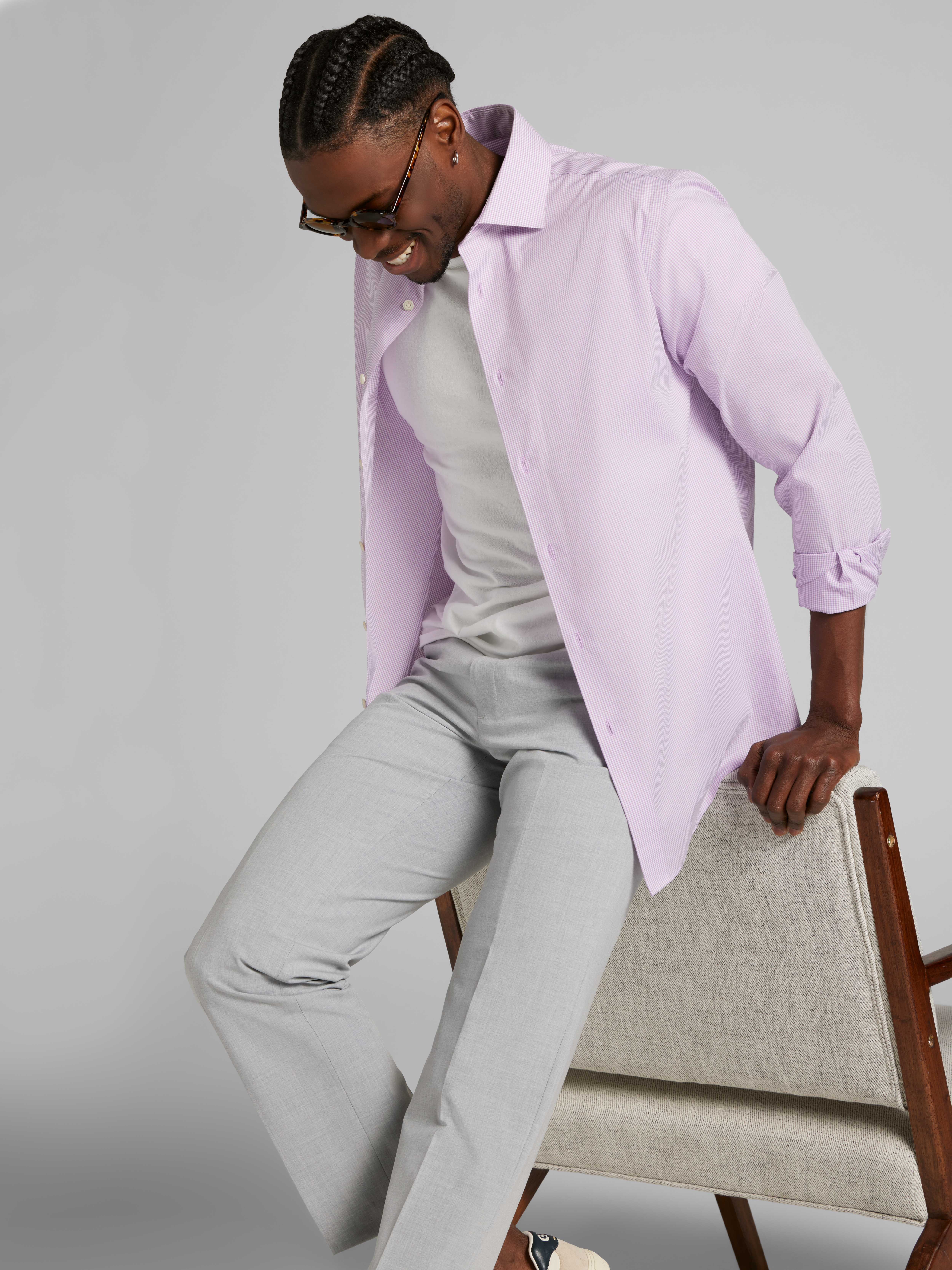 Modern Fit Gingham Dress Shirt