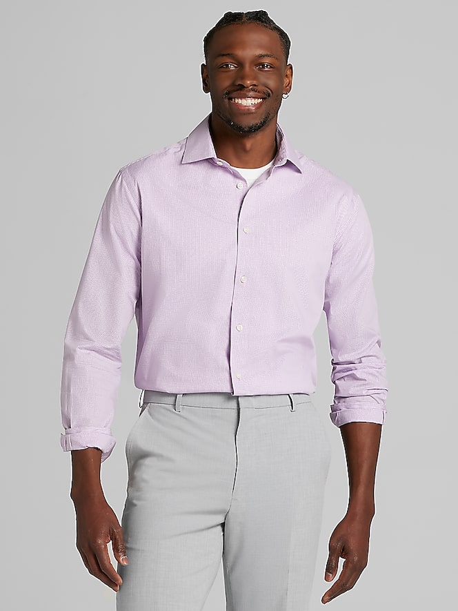 Wilke-Rodriguez Modern Fit Gingham Dress Shirt