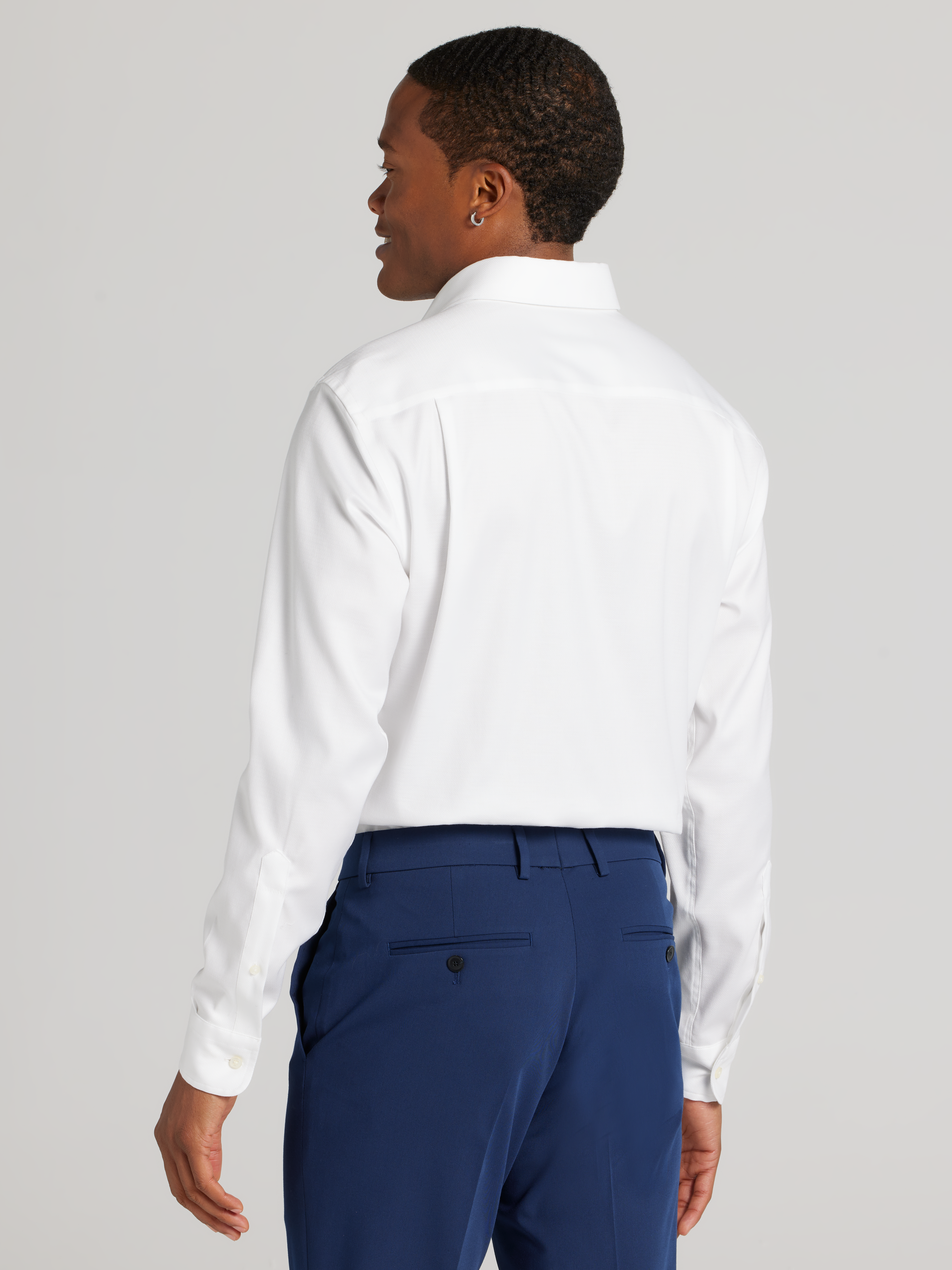 Slim Fit Covered Placket Dress Shirt