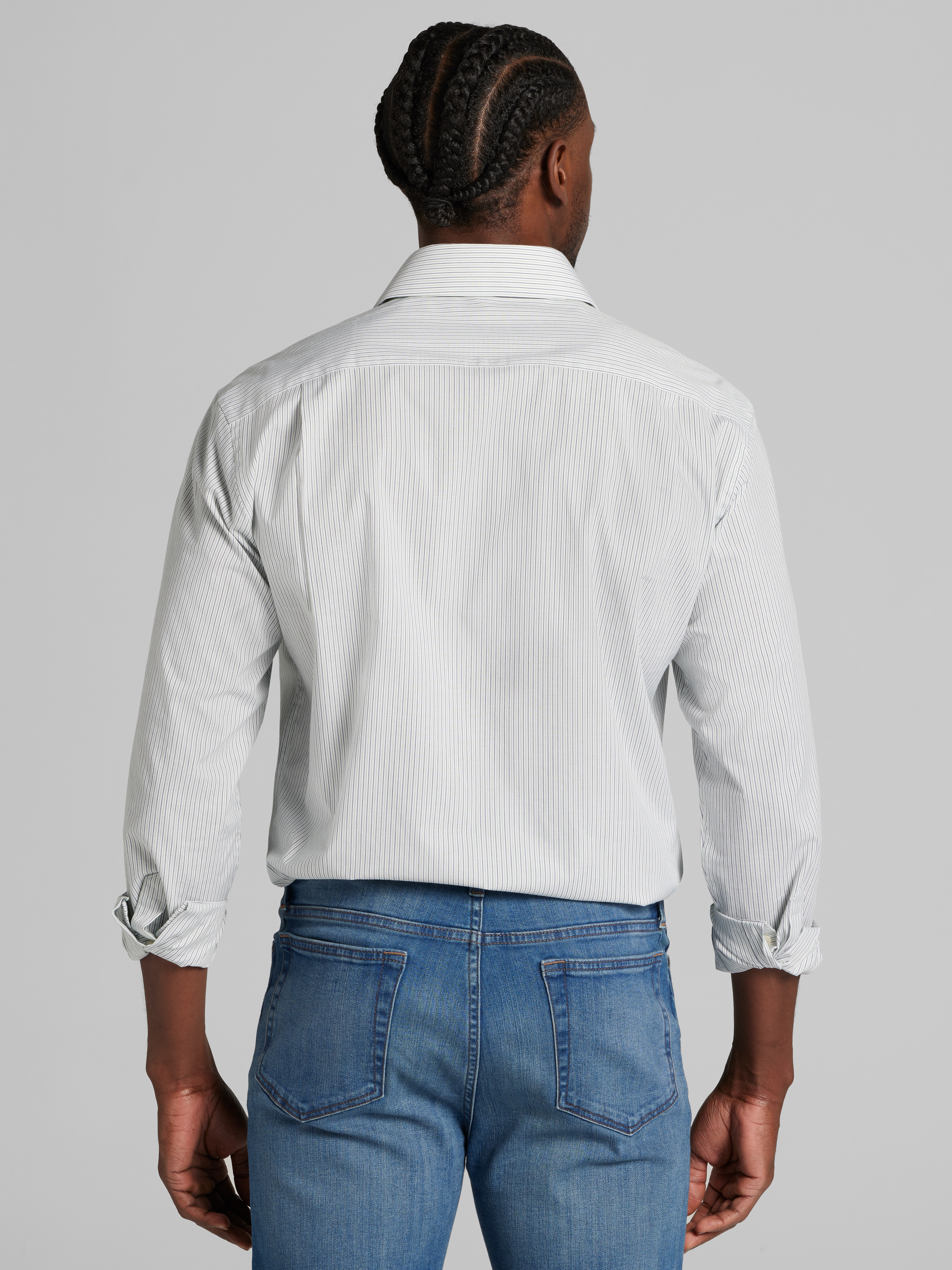 Classic Fit Fine Line Stripe Dress Shirt