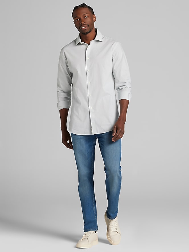 Wilke-Rodriguez Classic Fit Fine Line Stripe Dress Shirt