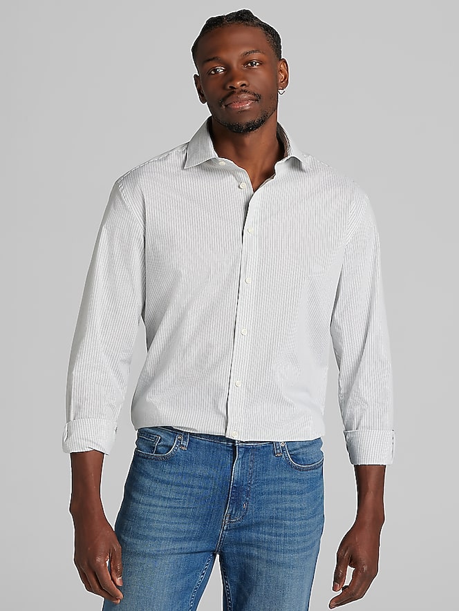 Wilke-Rodriguez Classic Fit Fine Line Stripe Dress Shirt