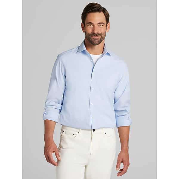 Awearness Kenneth Cole Big & Tall Men's Slim Fit Ultra Performance Stretch Dress Shirt Lt Blue - Size: 18 36/37