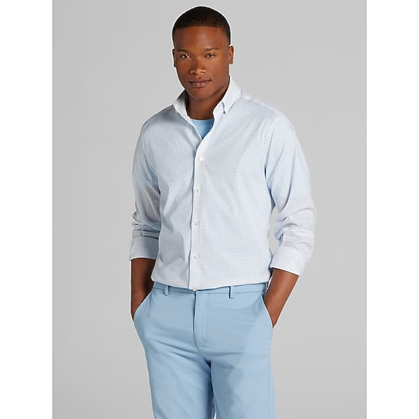 Awearness Kenneth Cole Big & Tall Men's Slim Fit Ultra Performance Stretch Dress Shirt Blue - Size: 19 36/37
