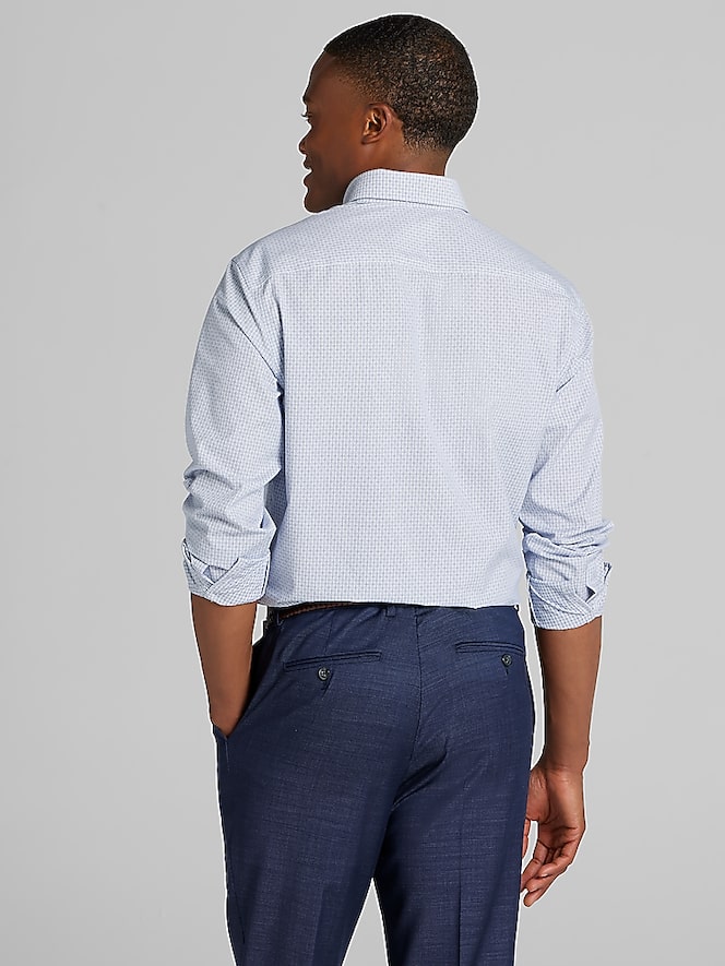 Awearness Kenneth Cole Slim Fit Ultra Performance Stretch Plaid Dress Shirt