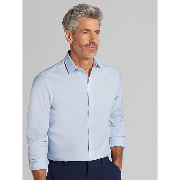 Awearness Kenneth Cole Men's Slim Fit Ultra Performance Stretch Dress Shirt Lt Blue - Size: 17 1/2 36/37 TMW5B0Y75723