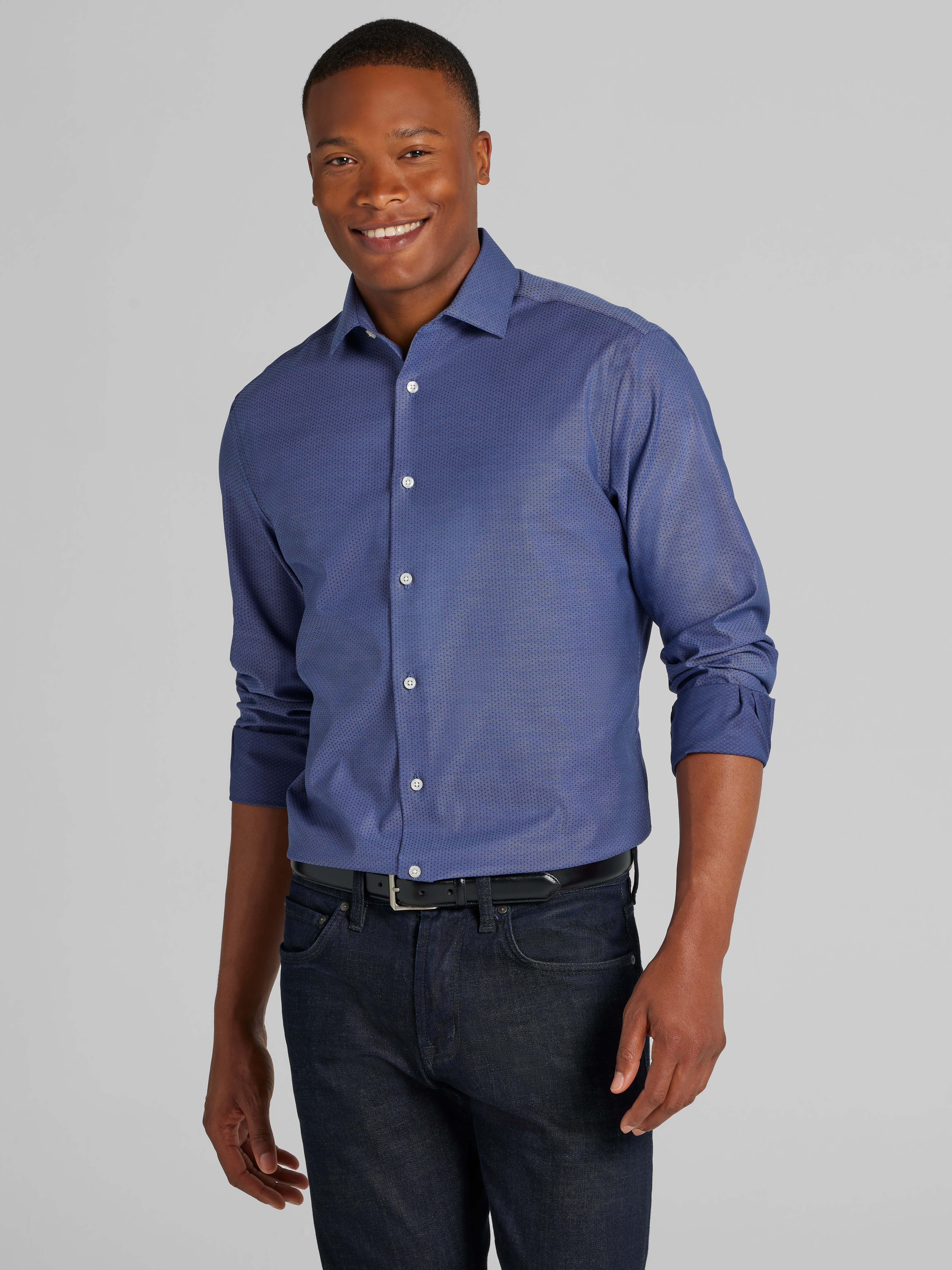 Slim Fit Ultra Performance Stretch Dot Dress Shirt