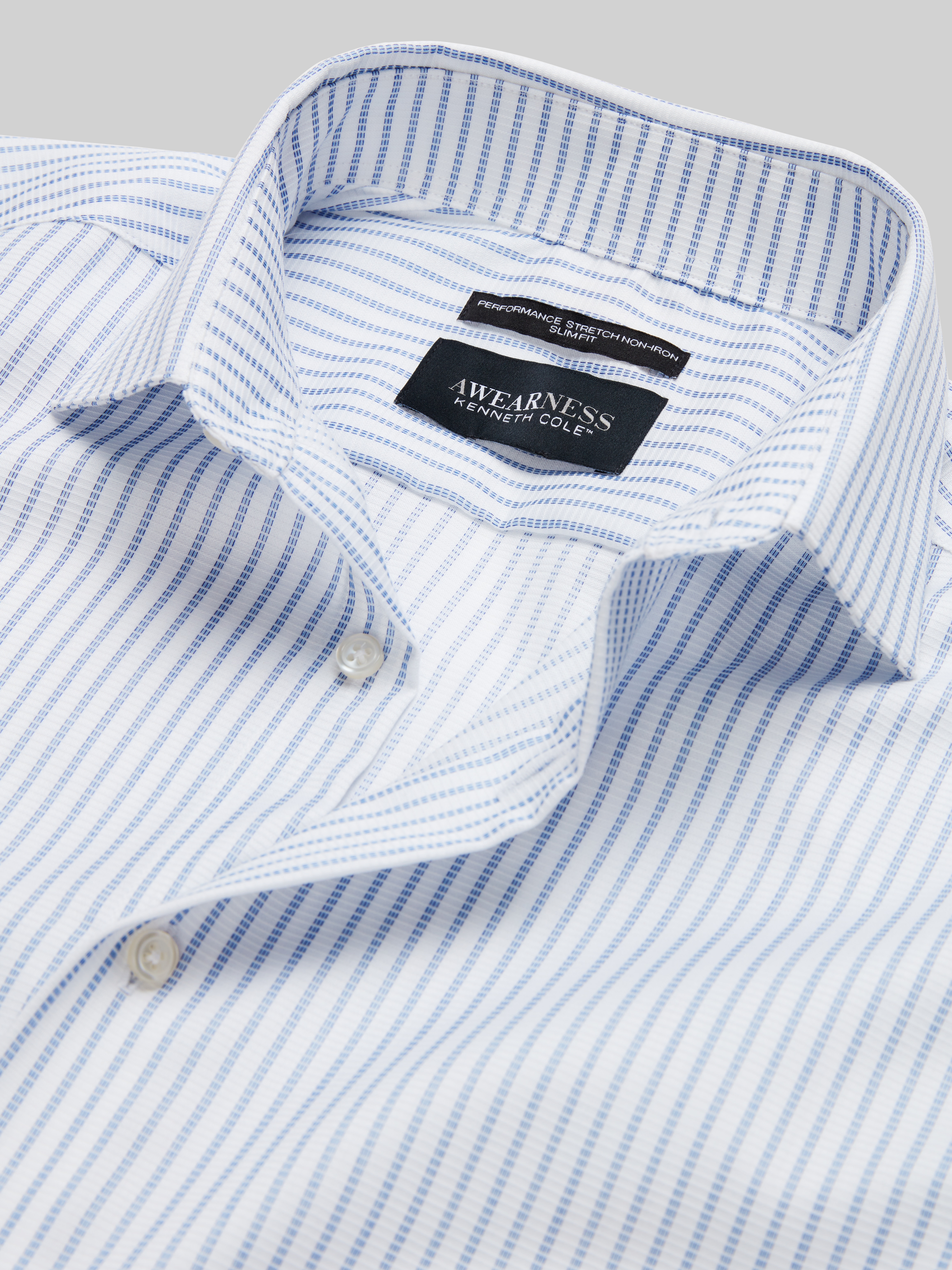 Slim Fit Ultra Performance Stretch Textured Stripe Dress Shirt