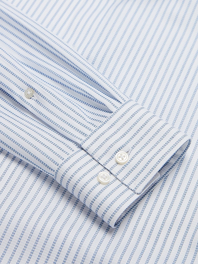 Awearness Kenneth Cole Slim Fit Ultra Performance Stretch Textured Stripe Dress Shirt