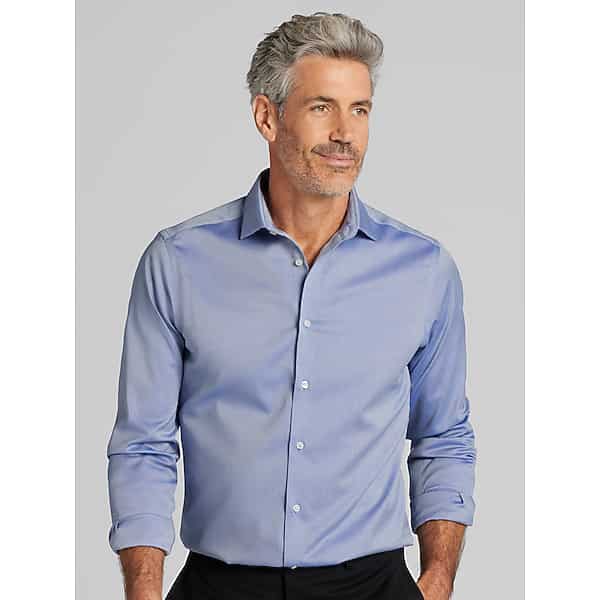 Awearness Kenneth Cole Big & Tall Men's Slim Fit Ultra Performance Stretch Dress Shirt Bright Blue - Size: 16 36/37 TMW5B1960782