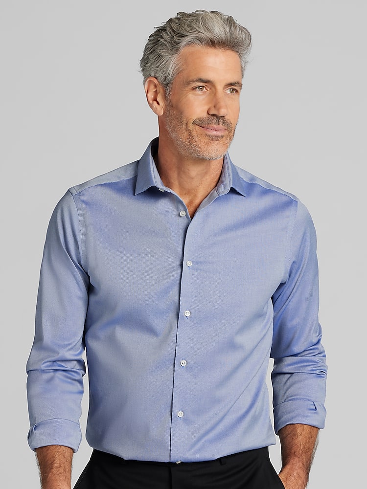 Awearness Kenneth Cole Slim Fit Check Dress Shirt, Bright Blue | Men's  Wearhouse