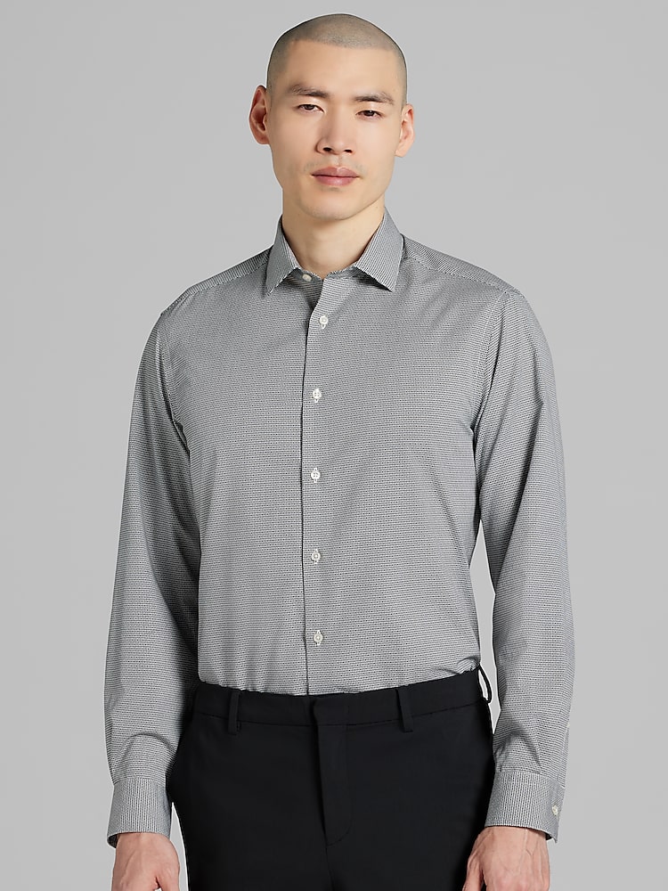 Awearness Kenneth Cole Slim Fit Check Dress Shirt, Grey - Gray | Men's  Wearhouse
