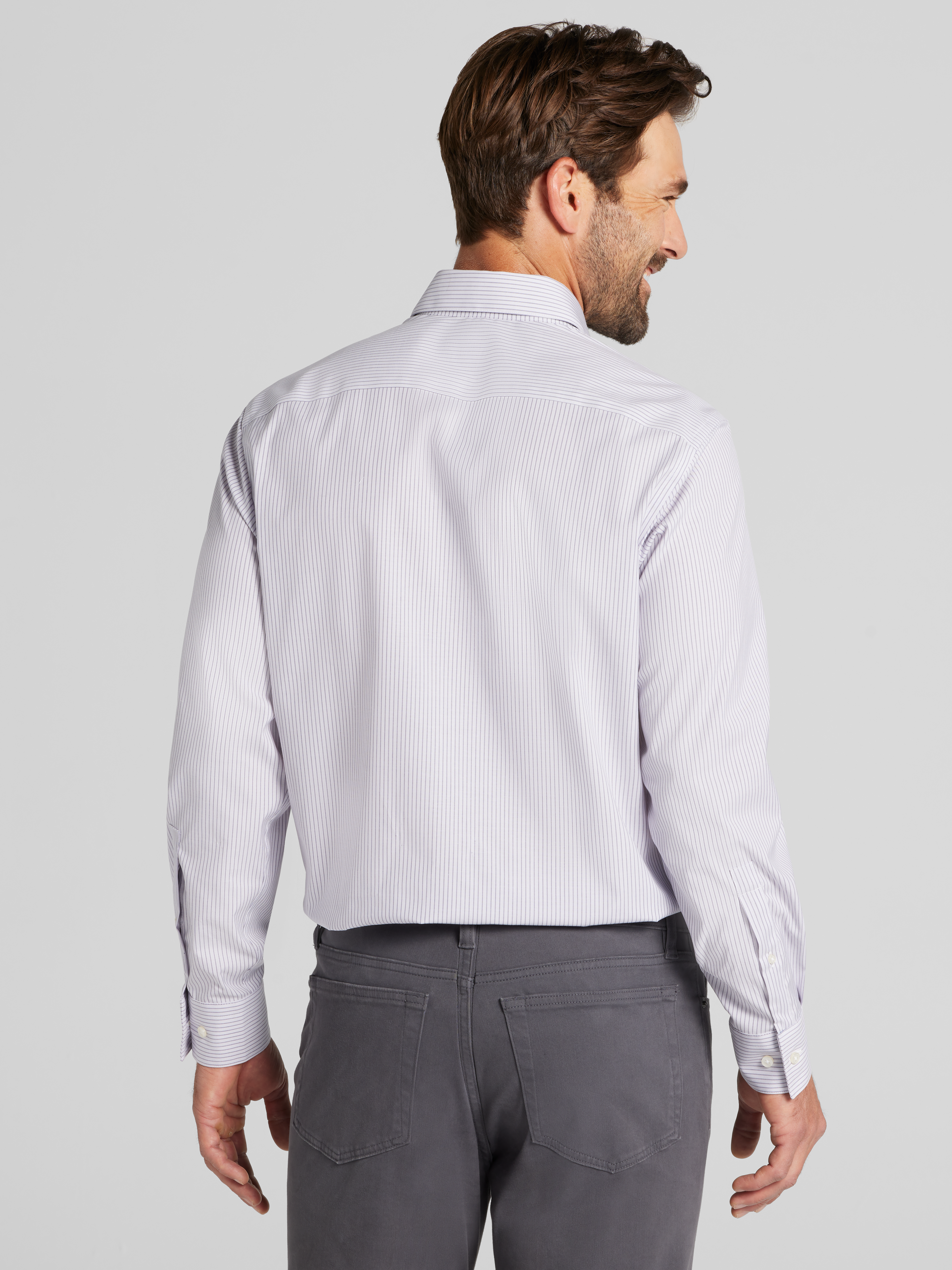 Slim Fit Ultra Performance Stretch Multistripe Dress Shirt