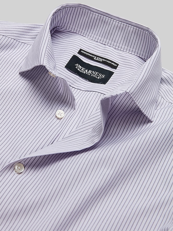Awearness Kenneth Cole Slim Fit Ultra Performance Stretch Multistripe Dress Shirt