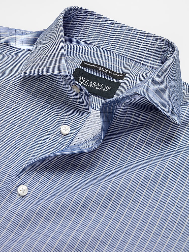 Awearness Kenneth Cole Slim Fit Plaid Dress Shirt, Royal Blue | Men's  Wearhouse
