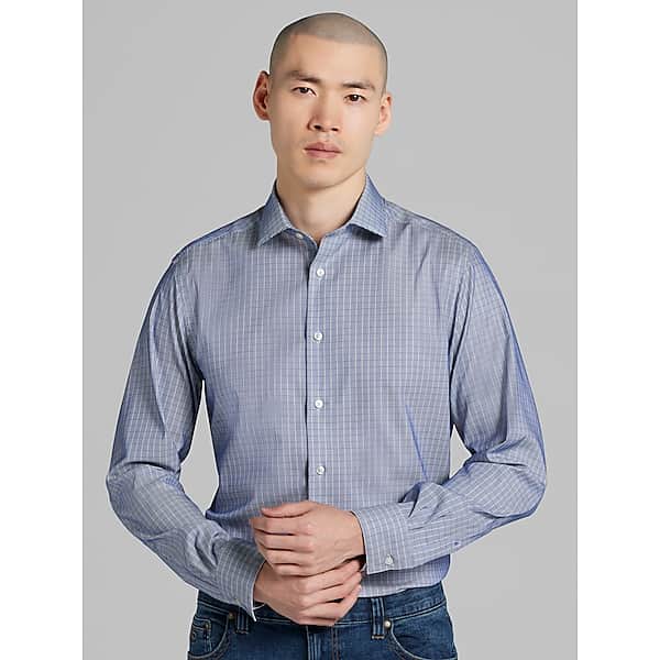 Awearness Kenneth Cole Men's Slim Fit Ultra Performance Stretch Dress Shirt Royal Blue - Size: 16 1/2 36/37 TMW5B1H65736