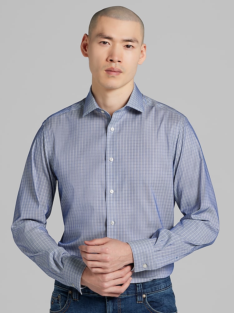 slim fit dress slacks Vitarelli Slim Fit Dress Shirt with French Cuff Option and Standard Bu