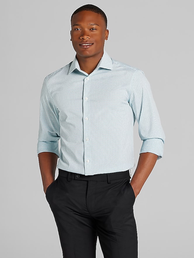 Awearness Kenneth Cole Slim Fit Performance Stretch Dobby Check Dress Shirt