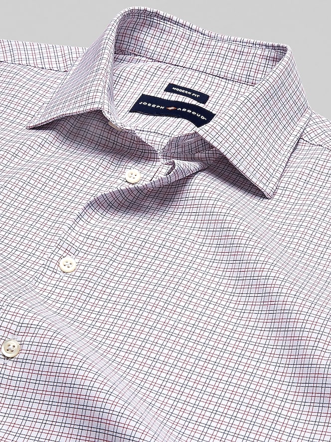 Joseph Abboud Relaxed Fit Performance Small Plaid Dress Shirt