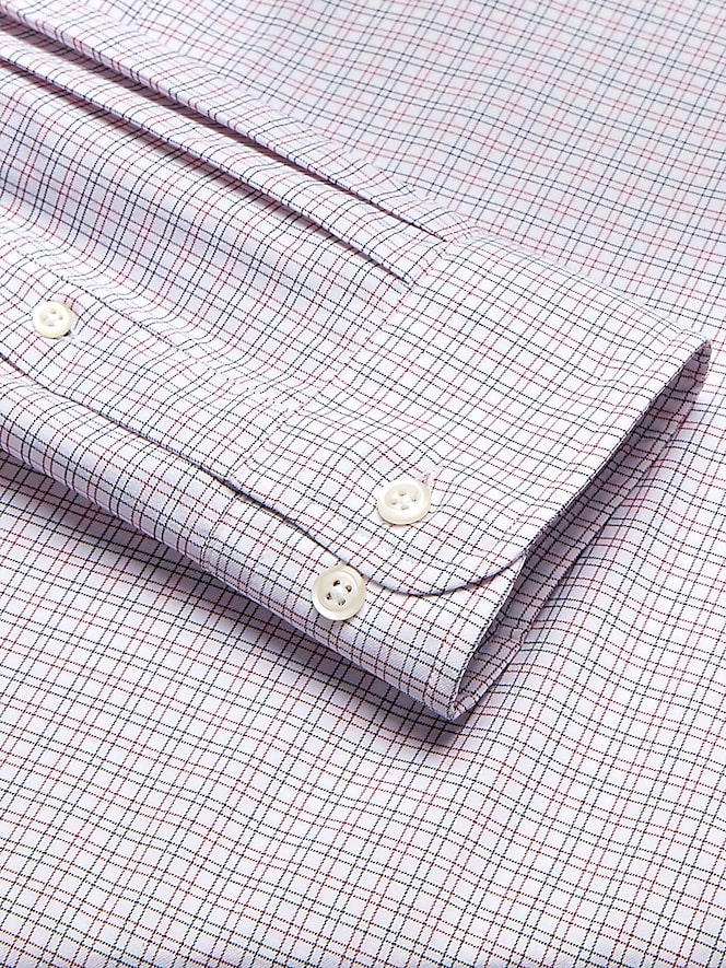 Joseph Abboud Relaxed Fit Performance Small Plaid Dress Shirt