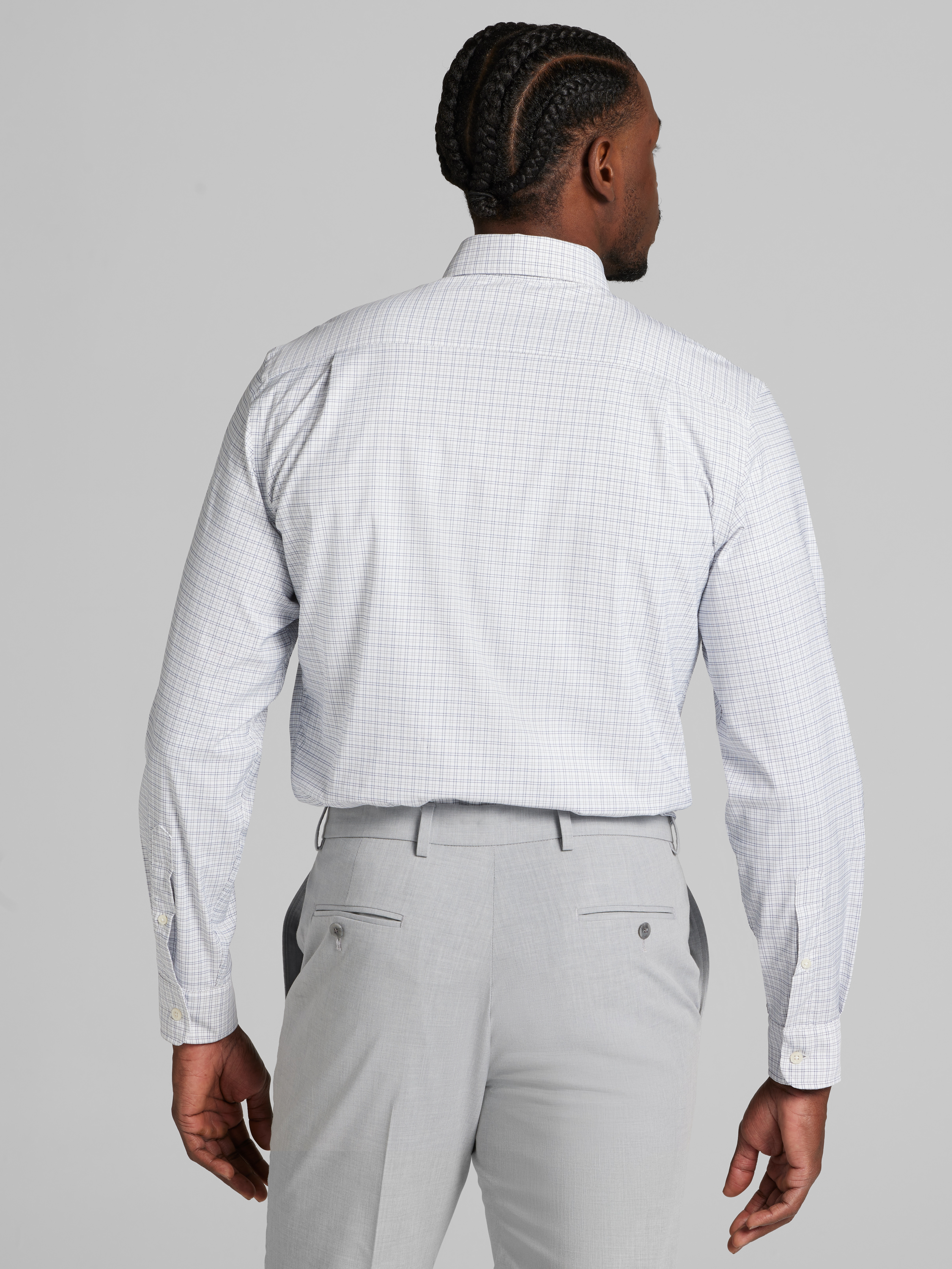 Relaxed Fit Performance Small Plaid Dress Shirt