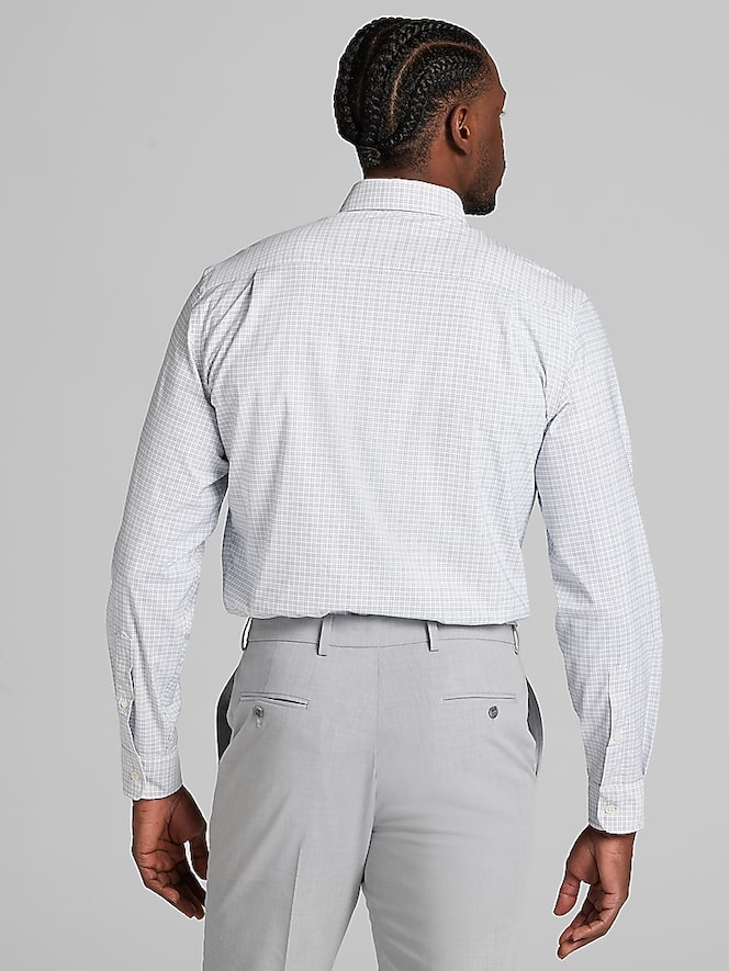 Joseph Abboud Modern Fit Performance Small Plaid Dress Shirt