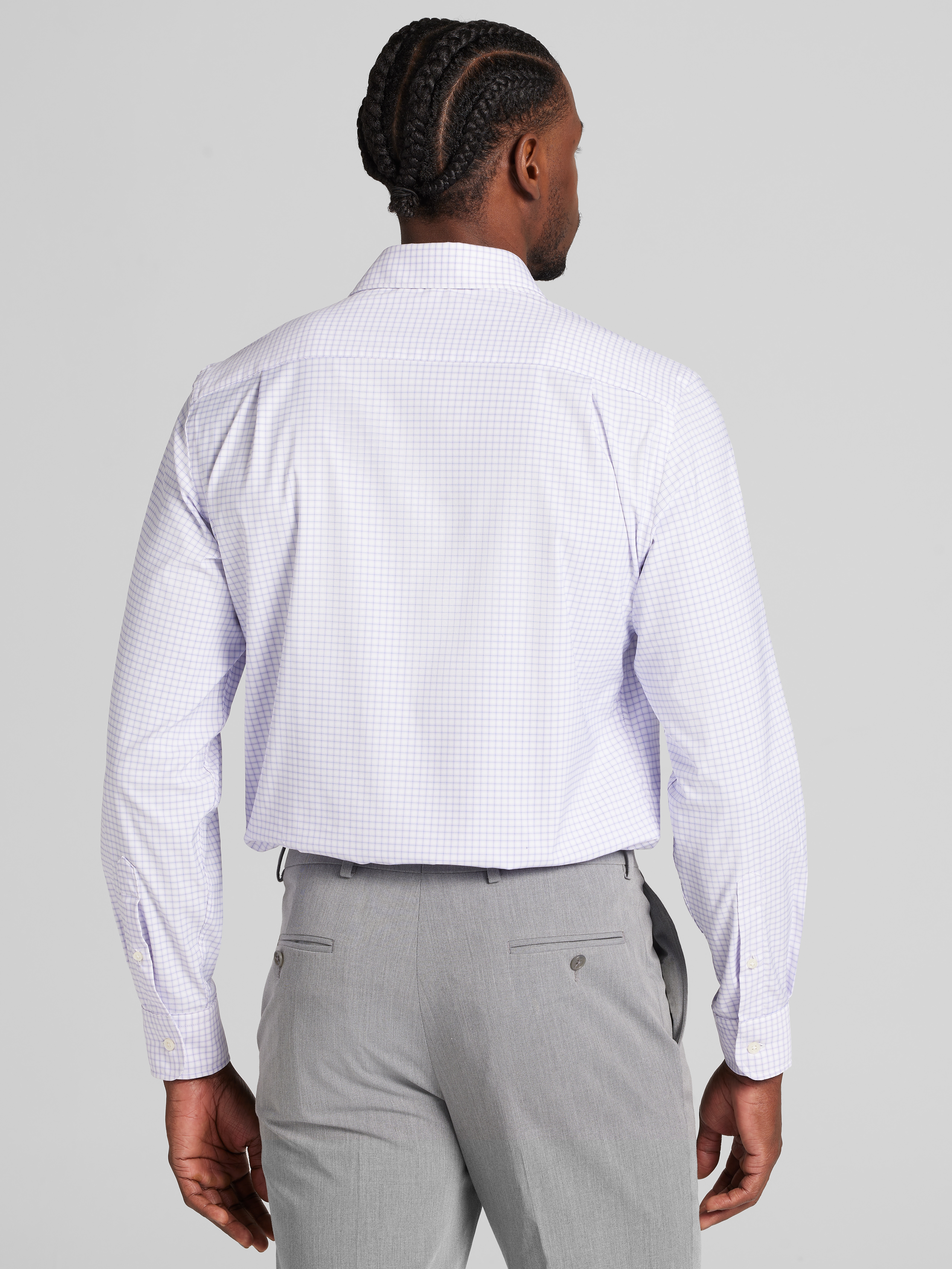 Modern Fit Performance Plaid Dress Shirt