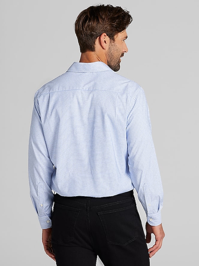 Joseph Abboud Modern Fit Performance Small Plaid Dress Shirt