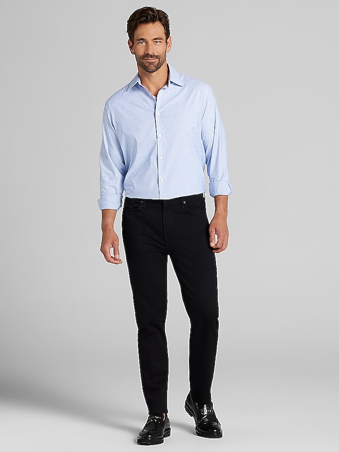 Joseph Abboud Modern Fit Performance Small Plaid Dress Shirt