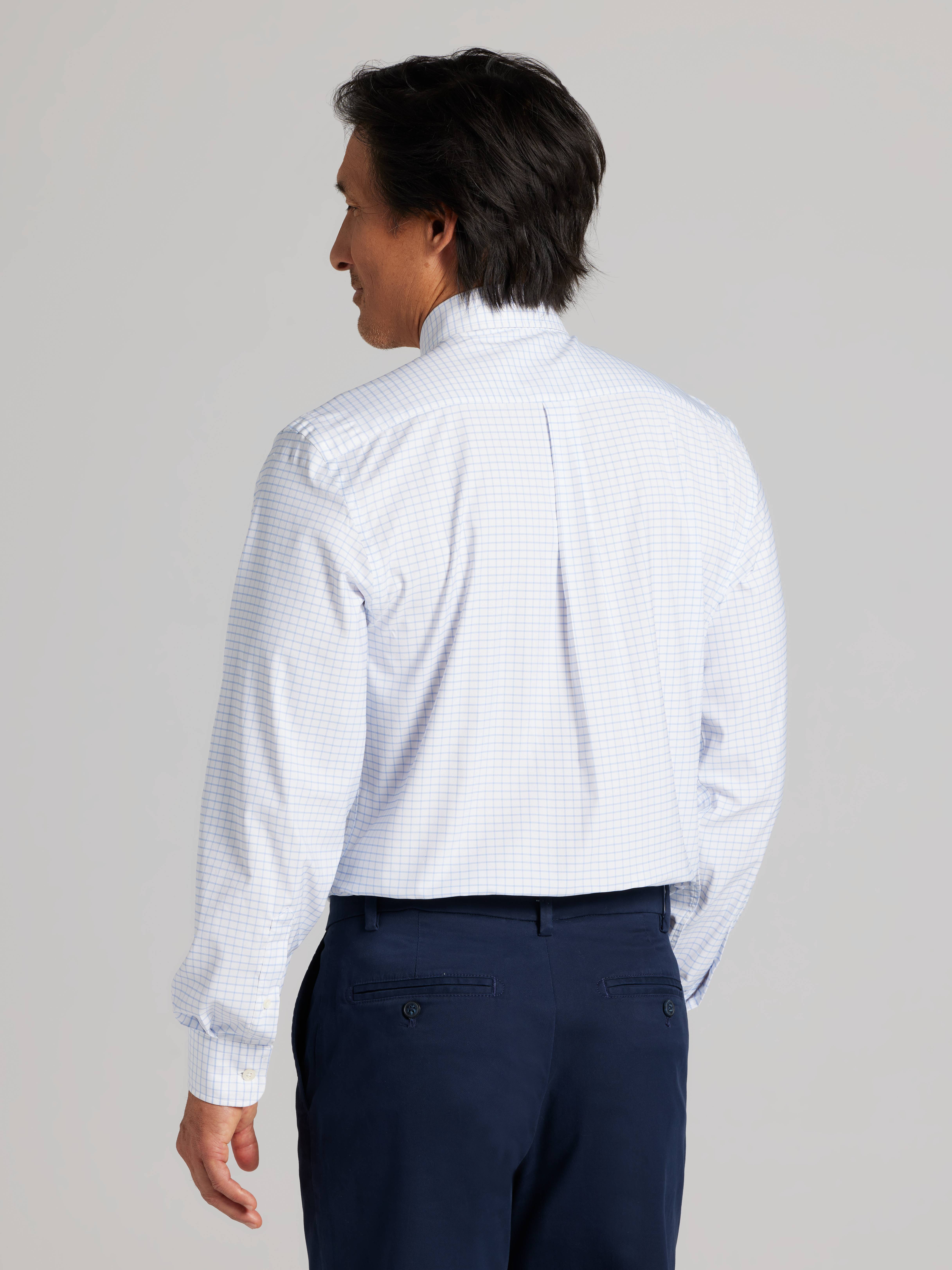 Modern Fit Performance Windowpane 4-Way Stretch Dress Shirt