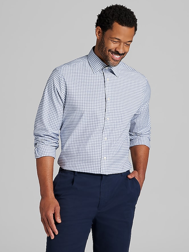 Joseph Abboud Modern Fit Performance Multi Plaid 4-Way Stretch Dress Shirt