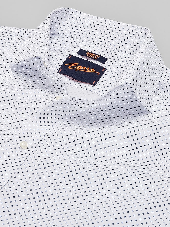 Egara Skinny Fit Diamond Pattern Dress Shirt