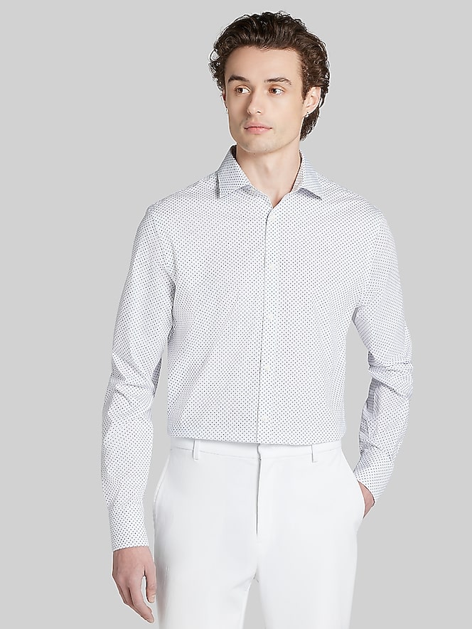 Egara Skinny Fit Diamond Pattern Dress Shirt