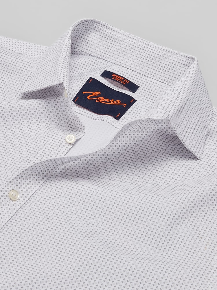 Egara Skinny Fit Novelty Dress Shirt, Grey - Gray | Men's Wearhouse