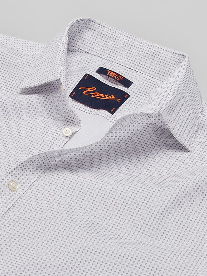 Egara Skinny Fit Criss Cross Pattern Dress Shirt
