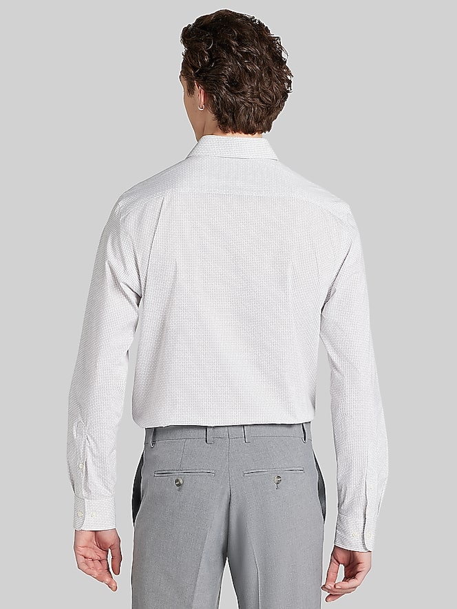 Egara Skinny Fit Criss Cross Pattern Dress Shirt