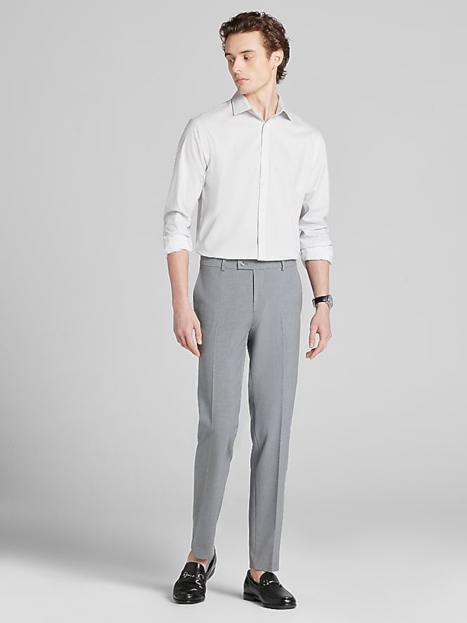 Egara Skinny Fit Criss Cross Pattern Dress Shirt