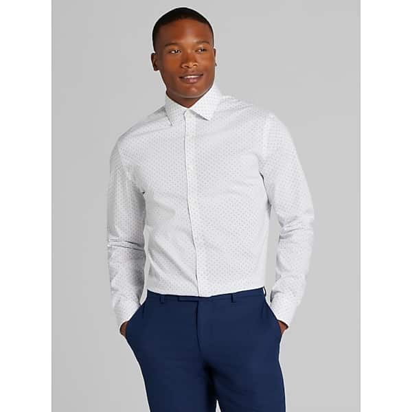 Egara Men's Skinny Fit Dress Shirt Navy - Size: 15 36/37 TMW5B2B50781