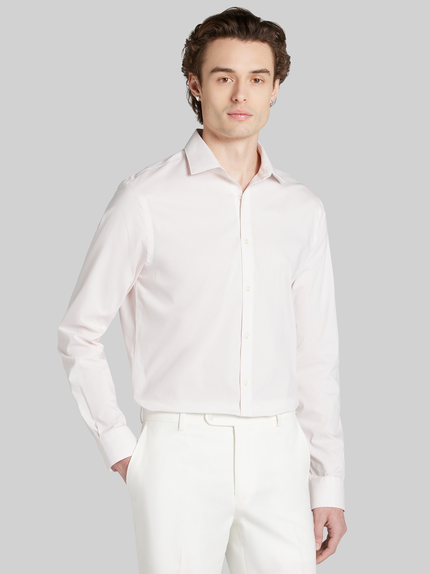 egara slim fit dress shirts Skinny Fit Wrinkle-Resistant Dress Shirt | Tuxedo White