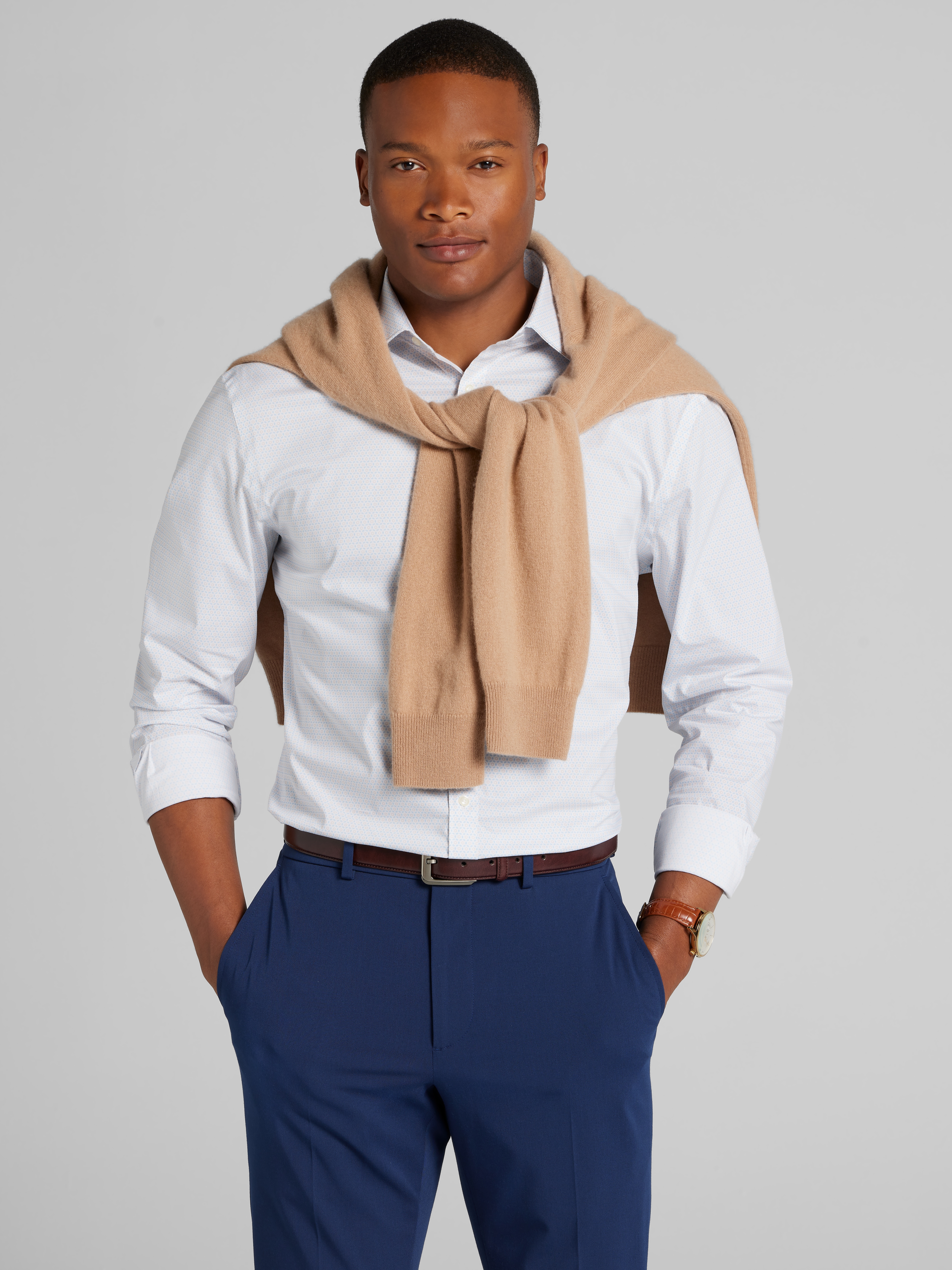 Skinny Fit Floral Dress Shirt