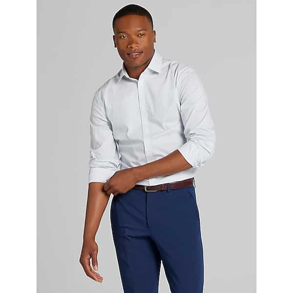 Egara Men's Skinny Fit Floral Dress Shirt Blush - Size: 14 1/2 32/33