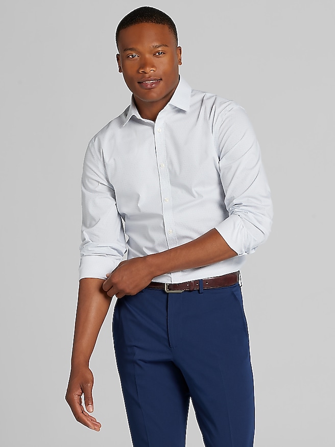 Egara Men's Skinny Fit Floral Dress Shirt , Blush / Pink