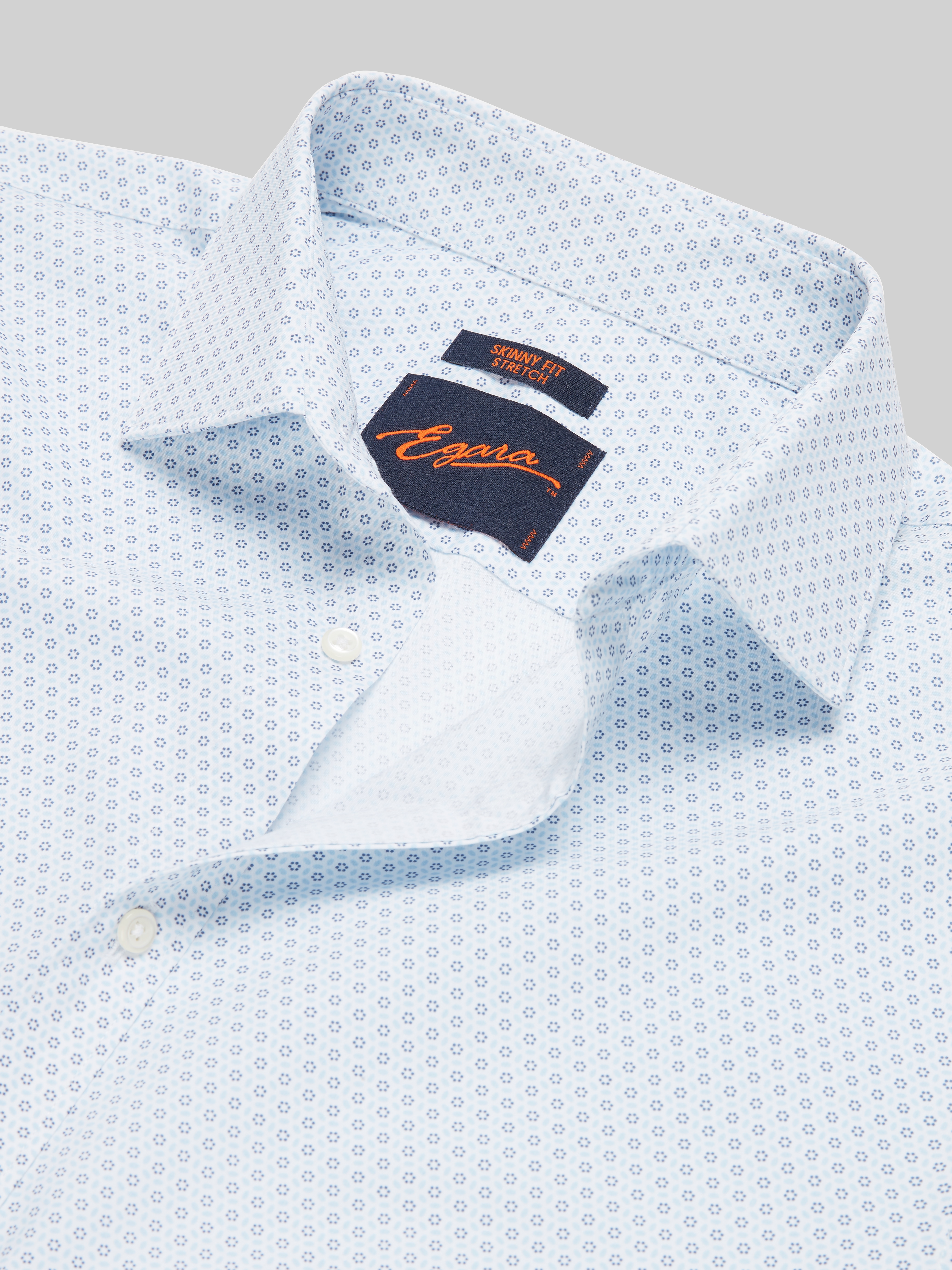 Skinny Fit Floral Dress Shirt
