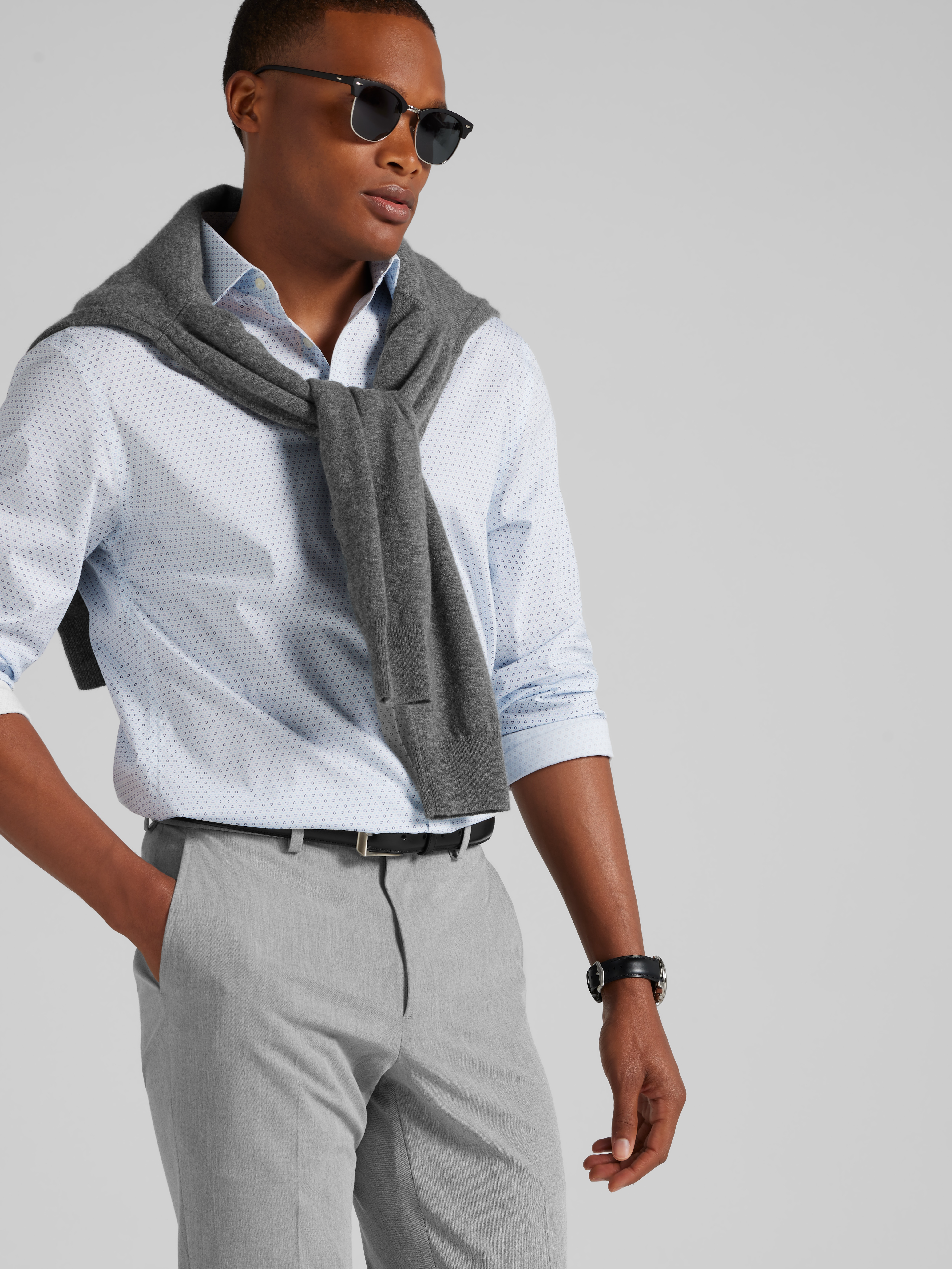 Skinny Fit Floral Dress Shirt