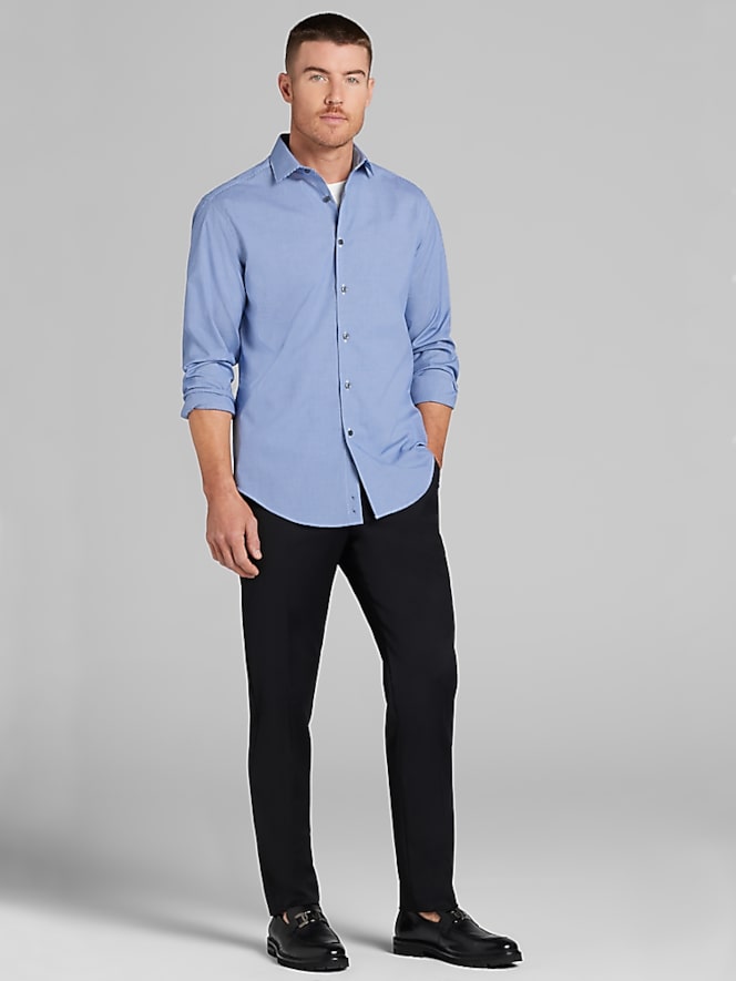 Awearness Kenneth Cole Slim Fit Stretch Micro Check Dress Shirt